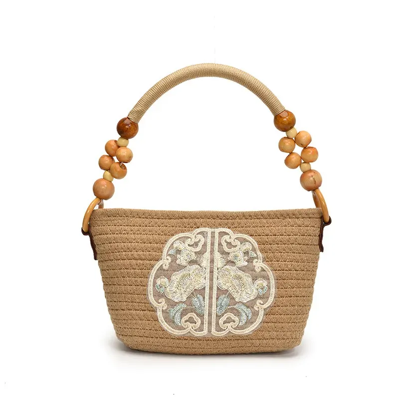 Borsa a tracolla da donna, stile cinese, semplice, lavorata a maglia, alla moda, in tessuto, per le vacanze, con spedizione gratuita_voghion.com