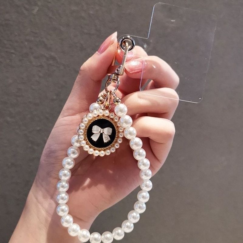 Perle Perlen Handy Kette Bogen Zubehör Anhänger Schlüsselanhänger Mädchen süße Gepäck Anhänger_voghion.com