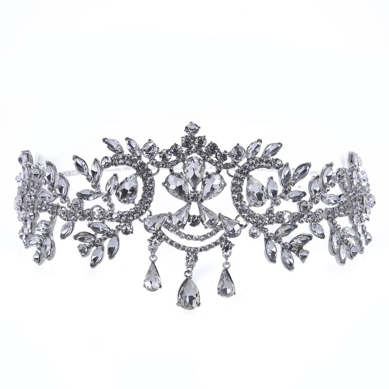 Strass-Stirnschmuck Gold und Silber Braut Haarschmuck Hochzeitsaccessoires Kleideraccessoires Stirnband Kopfschmuck Brautaccessoires_voghion.com