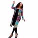 Women's color sequins long trench coat urban casual gradient cardigan coat_voghion.com