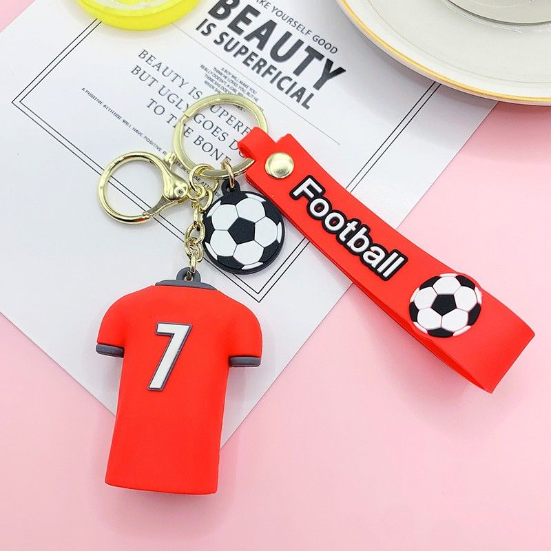 Voetbalster Jersey Sleutelhanger Voetbal Kleding Hanger Sleutelhanger Fashion Design Vrouwen Handtassen Auto Sleutelhanger Geschenken_voghion.com