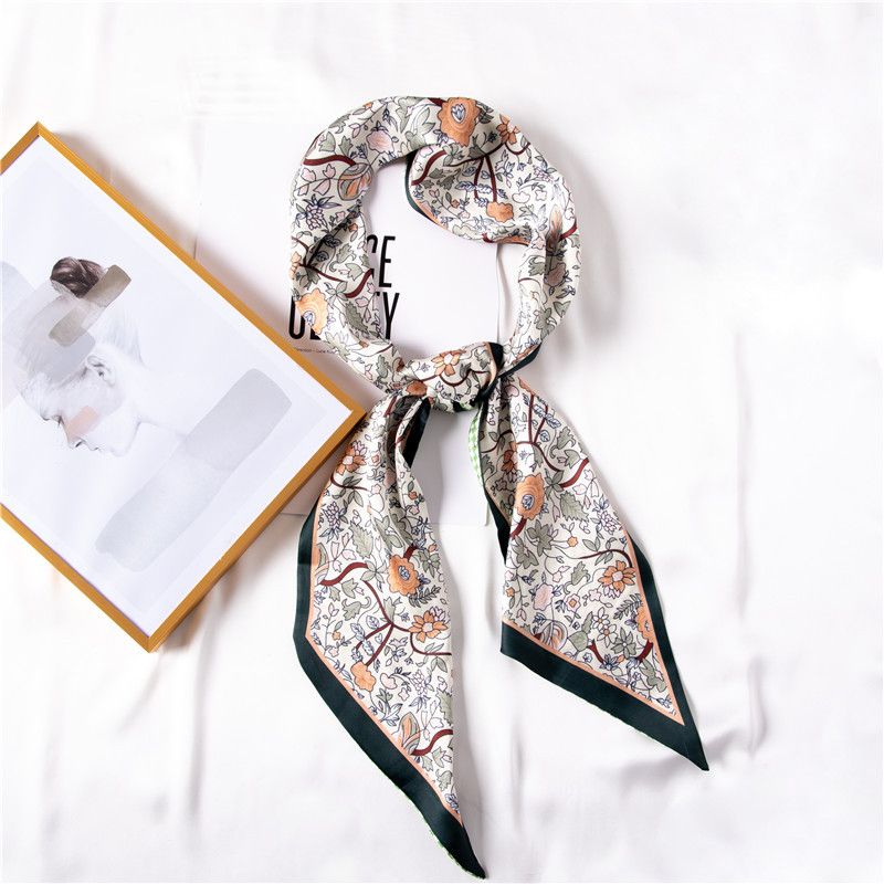 Krepšys, 2024 m. vasara, nauja imituoto šilko plaukų juosta su japoniškais ir korėjietiškais margintais smulkiais moteriškais dekoratyviniais šalikais_voghion.com