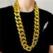 Hip Hop Exaggerated Large Chain Plastic Simulation Gold Necklace Personalized Performance Props,Street Art,Rapper,Cool And Personalized,No Fade_voghion.com