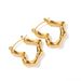 INS French Same Style Titanium with Gold Plated Stainless Steel Bamboo Knot Heart and Earrings for Women_voghion.com