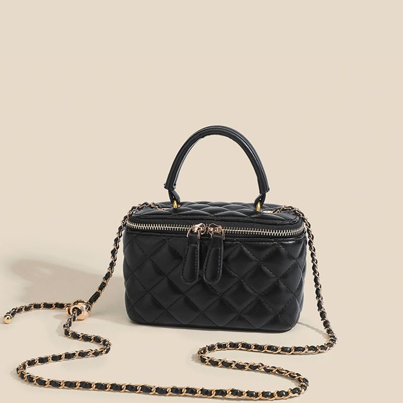 Lippenstift-Tasche, All-Match-Tasche mit kleiner, duftender goldener Kugel und rhombischer Kette_voghion.com