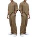 Summer Sports Suit Solid Color Lapel Collar Short-sleeved Trousers Men's Casual Two-piece Set_voghion.com