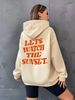 2023 New Women's Fleece Sweatshirt With Slogan Print, Kangaroo Pocket, Drawstring, And Hoodie Print_voghion.com