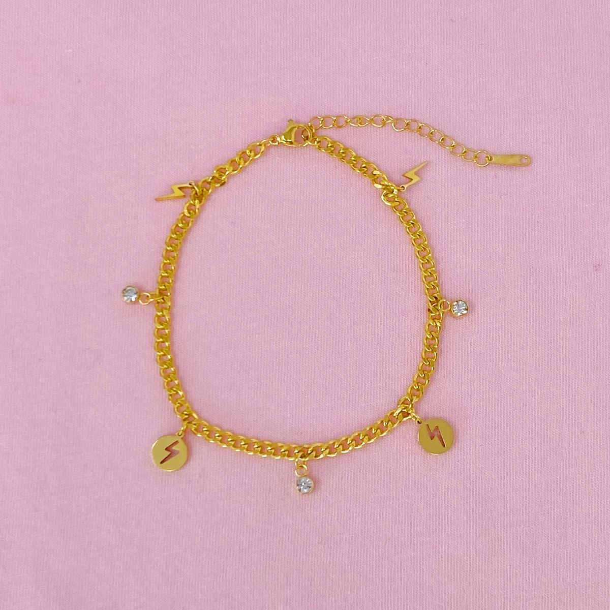 Lightening Bolt Chain AnkletLightening Bolt Chain Anklet_voghion.com