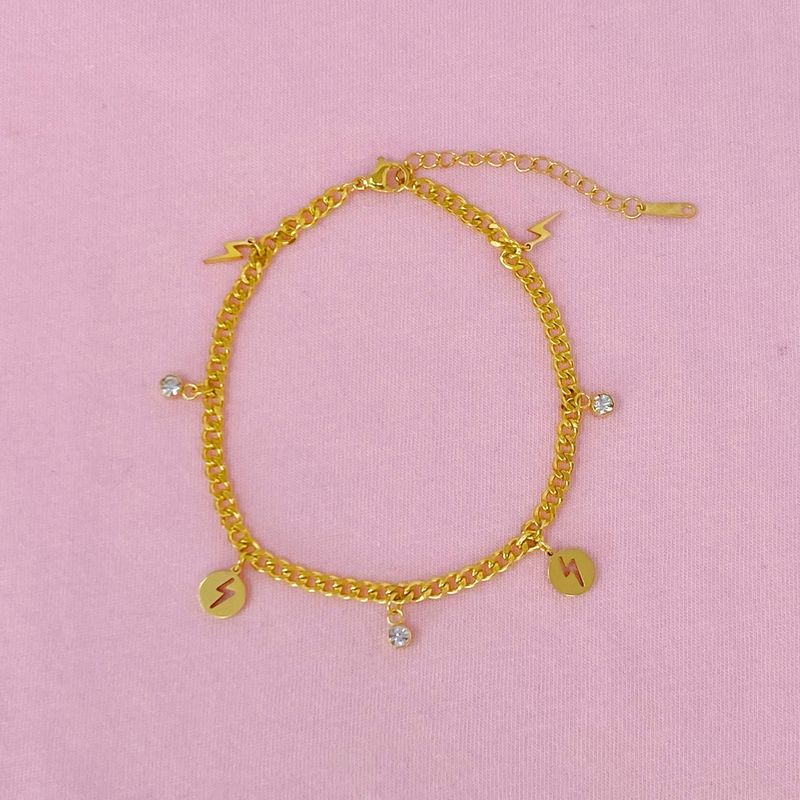 Lightening Bolt Chain AnkletLightening Bolt Chain Anklet_voghion.com
