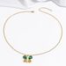 Jewelry Sets Necklace For Women, New Fashion, Simple Emerald Butterfly Temperament Earrings And Bracelet, Stainless Steel Set_voghion.com