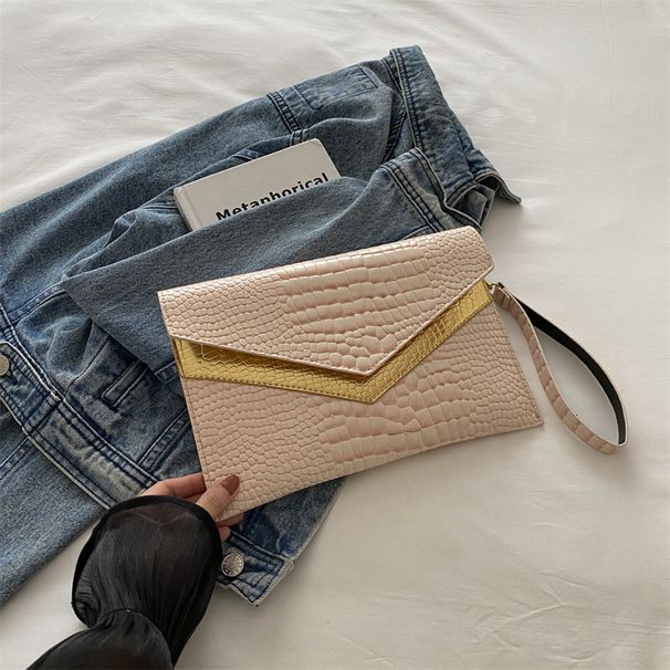 Handbag For Women Envelope Bag Crocodile Print Envelope Bag Personality Fashion Casual Temperament Color Contrast Banquet Bag_voghion.com