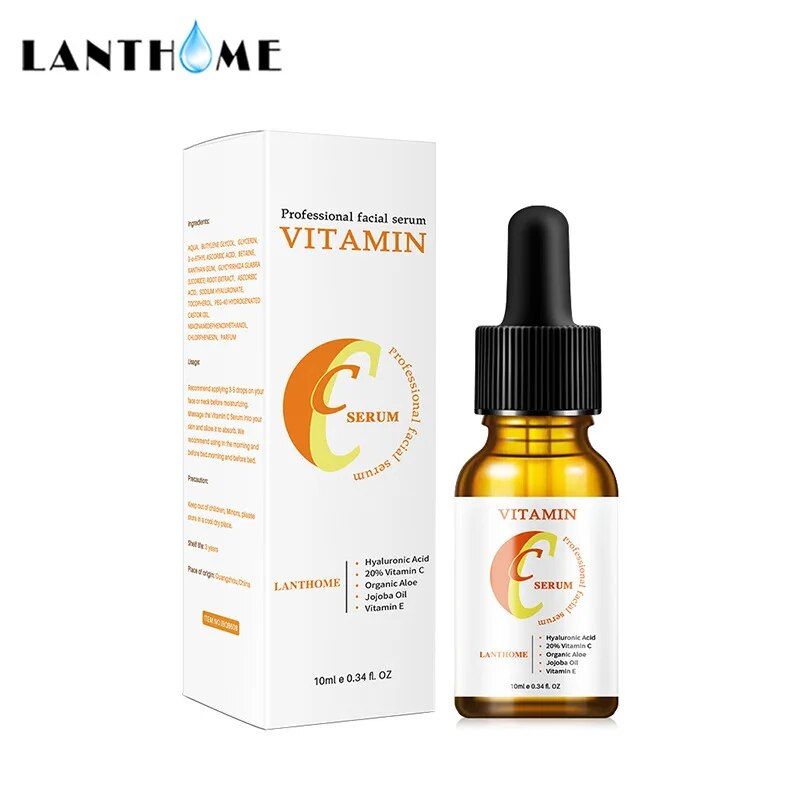 Vitamin C LANTHOME Serum Hyaluronic Acid Whitening Essence Freckle Anti Wrinkles Moisturizing Face Care Cream              are ream_voghion.com