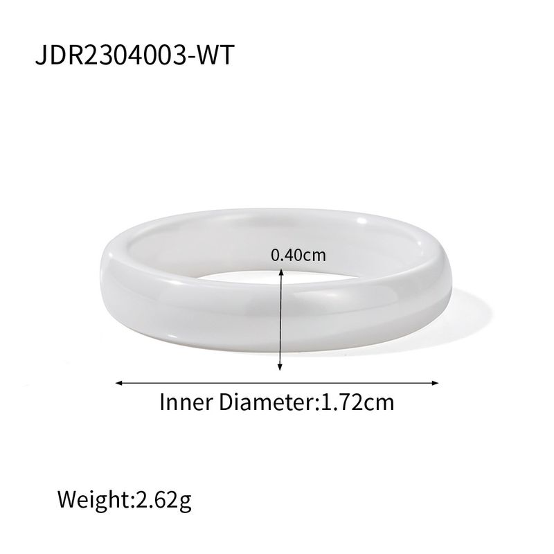 Design de niche de mode féminine de style INS français, bague blanche de 4 mm de large, accessoire qui ne se décolore pas_voghion.com