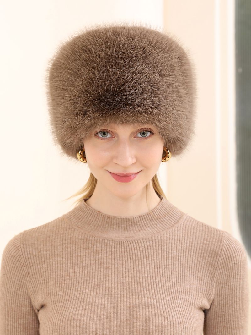 Neue Fuchs Pelz Gras Herbst Winter Warm Topf Ohr Schutz Süße und Modische Koreanische Ausgabe Trendy frauen Outdoor Hut_voghion.com