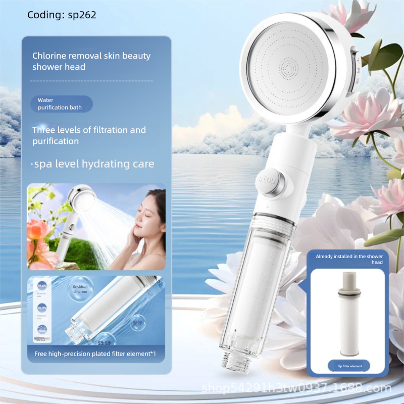 3-Mode High Pressure Shower Set, Filtered Handheld Showerhead With Hose, Pressure Boosting Bath Shower Head_voghion.com