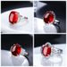 Nouveau Bague en Agate rubis calcédoine Jade rouge bague ouverte taille réglable_voghion.com