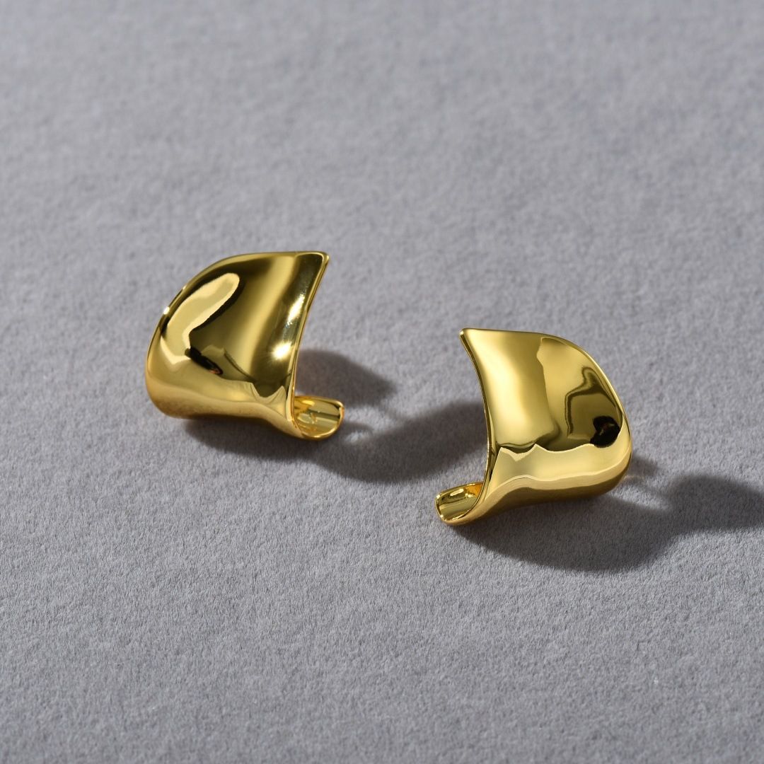 Orecchini pendenti geometrici a specchio da donna in oro e argento, orecchini pendenti moderni e minimalisti da indossare tutti i giorni, orecchini con personalità in stile freddo_voghion.com