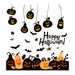 Adesivi da parete per decorazioni natalizie con zucca e pipistrello, per Halloween, soggiorno_voghion.com