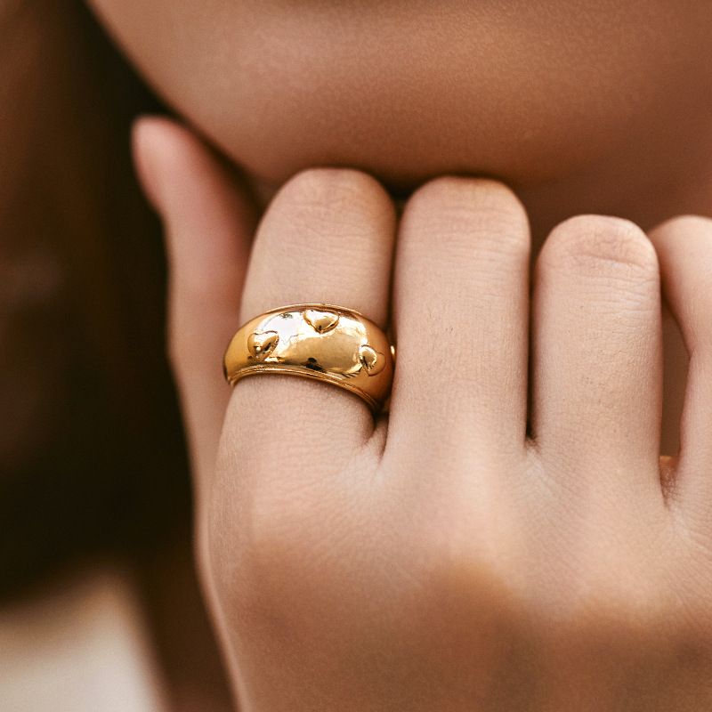 Color preserving ring stacking design fashion geometric irregular texture wave ring female special shaped personality creative ring_voghion.com