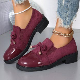 Mocassini Slip-on da donna, décolleté autunnali con tacchi spessi_voghion.com