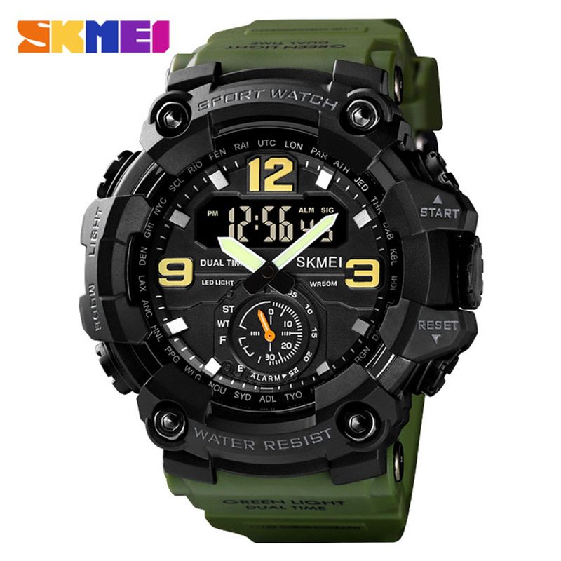 SKMEI 1637 fashion grey mens digital watch original Rubber strap Waterproof Chronograph Simple sports wristwatch_voghion.com