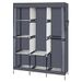 Armadio portatile con appendiabiti grigio 71, scaffale organizer per riporre gli abiti_voghion.com