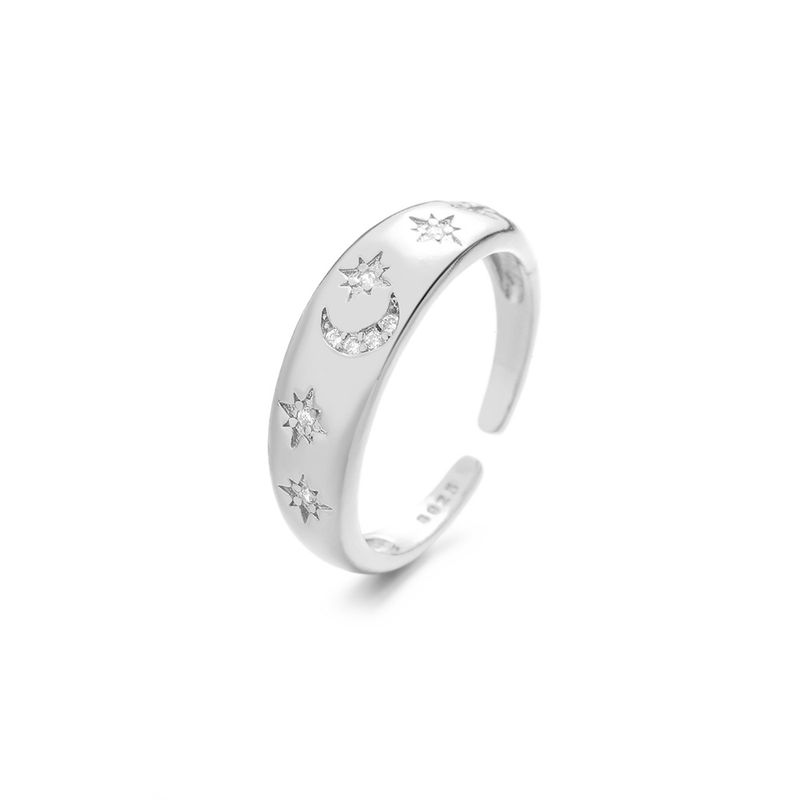 Stempel VENTFILL Moon Star Ring voor Vrouwen Meisje Gift Sier Goud Kleur met Kristallen Sieraden Dropship Wholsale Newe_voghion.com