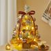 Premium Flocked Christmas Tree LED Light Set - Elegant Tabletop Decor For Home, Office & Holiday Parties_voghion.com