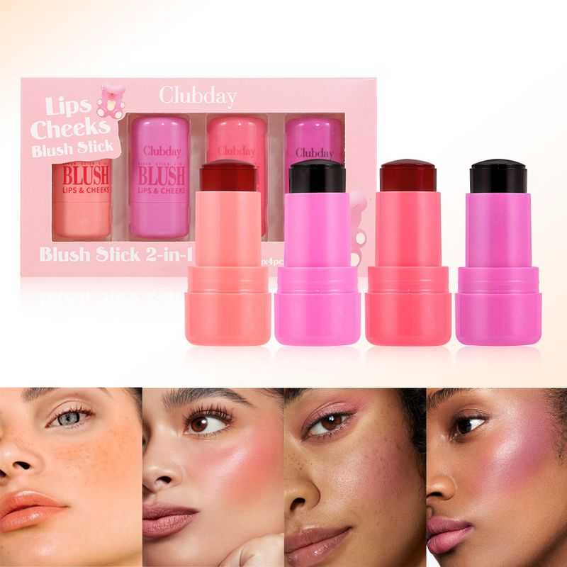 Clubday Jelly Set Makeup Q Play Fard in polvere color carminio idratante opaco a 4 colori_voghion.com