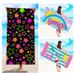 Star-Printed Double-Sided Beach Towel - Gradient Ombre Design, Ultra-Soft Microfiber For Swimming & Sunbathing_voghion.com