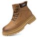 Martin Boots Men's Velvet Thermal Short Boots Retro Style Tooling Boots Rhubarb Boots_voghion.com