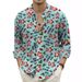 2023 Spring and Autumn Long sleeved Men's 3D Digital DIY Printed Casual Shirt Halloween Graffiti Four sided Bounce_voghion.com