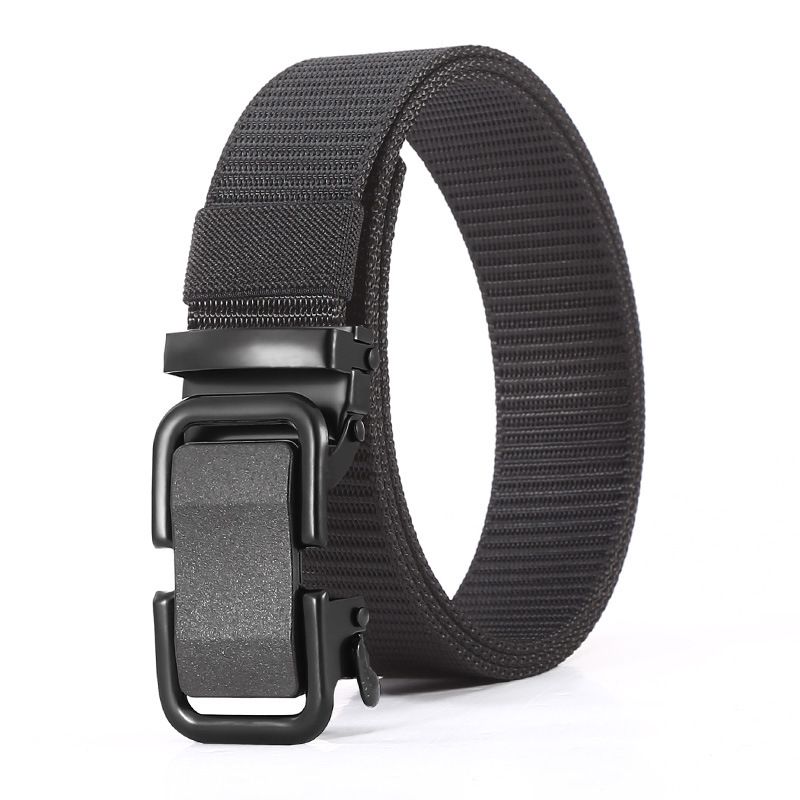 Men's Belt Automatic Buckle Belt Quick Drying Breathable No Punching Canvas Braided Belt_voghion.com
