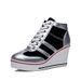 2025 New Wedge Casual Canvas For Women Side Link Lace-up Platform Shoes 8cm Height Increasing High Heels_voghion.com
