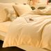 Winter Warm Milk Duv Cover She Four-Piece Solid Color Coral Fleece Thickened Bed Three-Piece S Flannel Rabbit_voghion.com