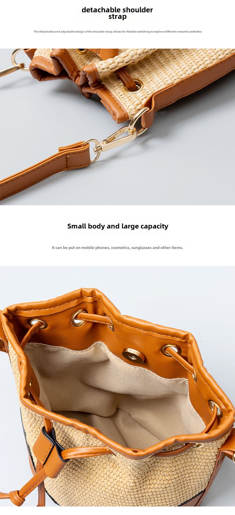 Borsa in paglia intrecciata fatta a mano per le donne_voghion.com