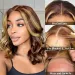Short Bob Body Wave 13x4 Lace Front Human Hair Wig for Women, Highlight Transparent Brazilian Remy Wig_voghion.com
