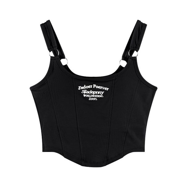 Lingerie féminine d'été, sous-vêtements, Hot Girl Pure Desire Fashion Letter, petite camisole avec coussinet de poitrine, vêtements d'extérieur slim pour filles_voghion.com