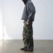 Cargohose im Militär-Camouflage-Stil – Used-Look-Arbeitskleidung aus Patchwork (100 % Baumwolle, mittelhoher Bund, gerader Schnitt, Unisex-Streetwear)_voghion.com