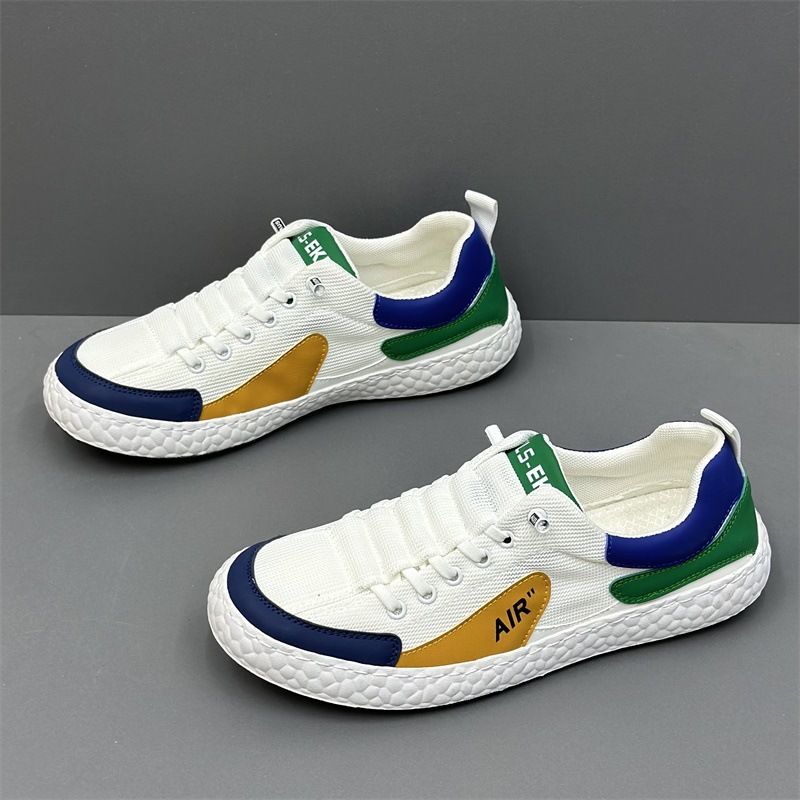 Flat Men's New Breathable Casual Summer Trend, Low Top Sports Shoes, One Foot Mesh Board Shoes_voghion.com