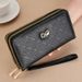Portemonnaie Clutch Tasche Damentasche Handtasche Damen Laang Einfach Handytasche Multifunktionell Grousskapazitéit Moudeportemonnaie_voghion.com