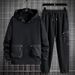 Härekleeder Fréijoer an Hierscht fir Männer, koreanesche Stil, Moud, grouss Gréisst, Kapuzenpullover, locker a komfortabel Jogginghosen, komplett Set_voghion.com