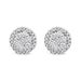 14K White Gold 1.0 Cttw Brilliant-Cut Diamond Halo-Style Cluster Round Button Stud Earrings (H-I Color, I1-I2 Clarity)_voghion.com