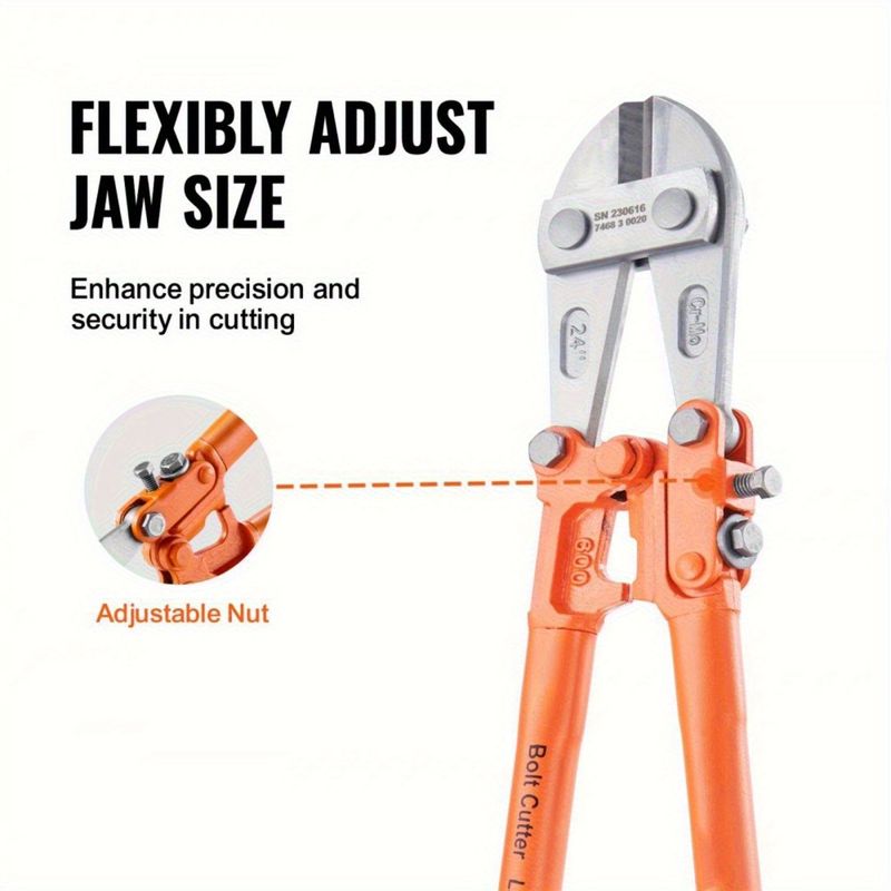 Wire Cutters, 24-inch Locking Pliers, Double-material Handles With Soft Rubber Grips, Chromium-molybdenum Alloy Steel Blades, Heavy-duty Wire Cutters For Rods, Bolts, Wires, Cables, Rivets And Chains_voghion.com