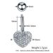 New Fashion Stainless Steel Ring Round Heart-Shaped Zircon Belly Button Stud European And American Foreign Trade_voghion.com