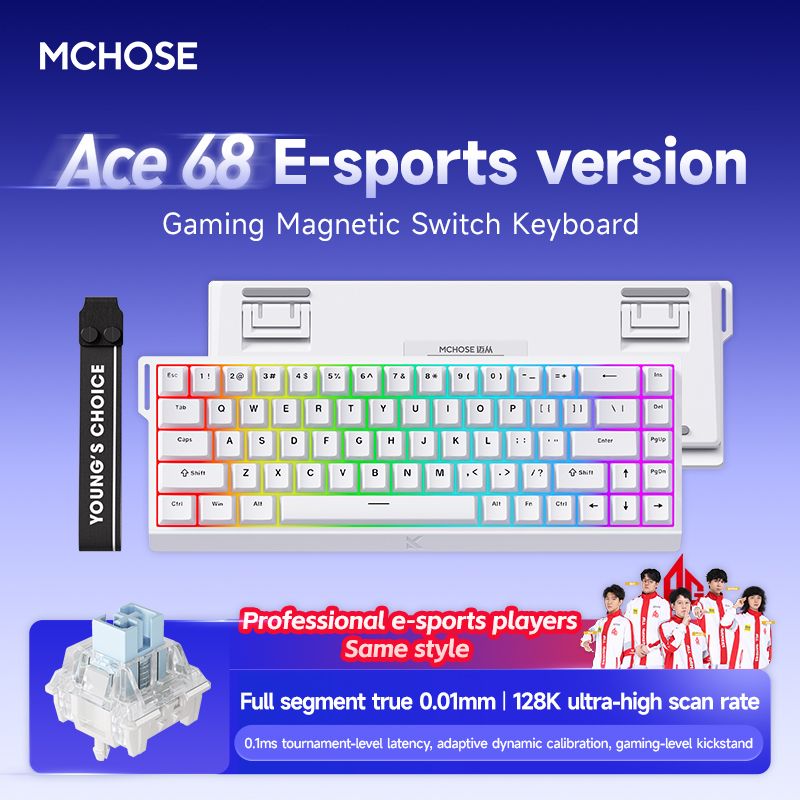 Mcchose Ace68 Magnetic Axis Keyboard RT Electronic Sports Game Custom Mechanical Wired Keyboard_voghion.com