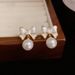 Nuovi orecchini di perle con fiocco e fiocco per donna, design di nicchia, gioielli di lusso in argento con aghi per le orecchie_voghion.com