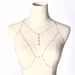 Sexy Exaggerated Beach Casual Body Jewelry Rhinestone Pendant Tassel Necklace Chest Chain_voghion.com