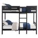 Black Twin/Twin Bunk Bed with Ladder_voghion.com