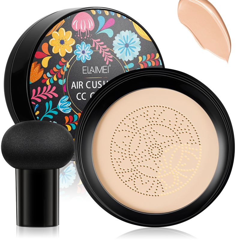 ELAIMEI petit champignon coussin d'air CC crème correcteur, éclaircissant, imperméable, Anti-transpiration, fond de teint Durable_voghion.com
